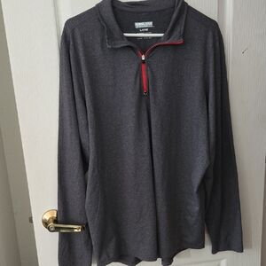 Kirkland Signature Charcoal Pullover with Red Zipper